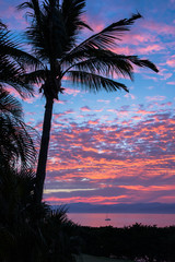 Canvas Print - Fiery sunrise over the bay near Punta de Mita, near Bucerias and Puerta Vallarta, Mexico