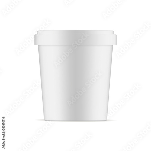 Download Ice Cream Cup Mockup Isolated On White Background Front View Vector Illustration Stock Vector Adobe Stock