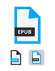 Aufkleber - epub file vector icon. Symbol of EPUB electronic publication format for online books. Symbol is isolated on a white background.