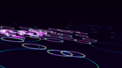 Poster - Abstract polygonal space. Network connection structure. Digital data visualization. Big data digital background. 3d rendering.