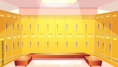 Vector Cartoon School Wardrobe Changing Room Background