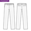  PANTS FORMAL TROUSERS Fashion flat technical drawing vector template	