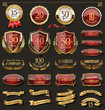 © totallyout - Collection of elegant red and gold anniversary badges and labels design elements
