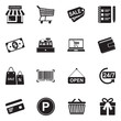 © andrej - Supermarket Icons. Black Flat Design. Vector Illustration.