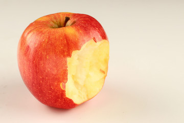 Sticker - Stuffed red apple on a white background