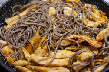 Wall Mural - fried chicken with noodles