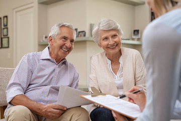 Senior couple meeting financial advisor