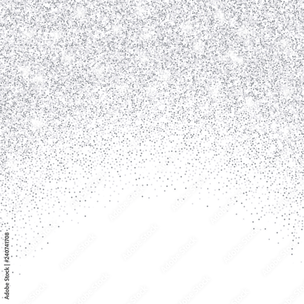 Vector falling silver glitter confetti dots rain. Sparkling glittering ...