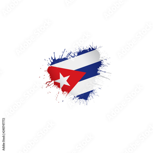 Cuba flag, vector illustration on a white background Wallpaper Mural