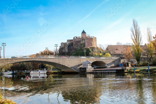 Foto Saale mit Burg Giebichenstein, Halle Saale