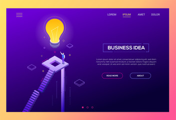 Wall Mural - business idea - modern isometric vector website header