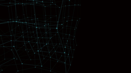 Poster - Blockchain technology concept. Big data visualization. 3D illustration. Distributed register technology