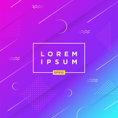 Fototapete - Abstract Minimal geometric vector multicolored background with shadow and lines. Dynamic shapes composition. Eps10 vector