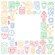 © Cepheia - Vector set of bussines icons in doodle style. colorful pictures on a piece of paper on white background.