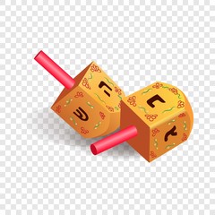 Poster - Wood traditional dreidel icon. Realistic illustration of wood traditional dreidel vector icon for web design for web design