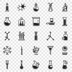 Poster - Chemistry icon set. Simple set of chemistry vector icons for web design