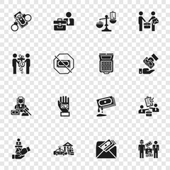 Poster - Bribery icon set. Simple set of bribery vector icons for web design