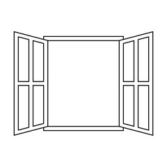 Poster - icon sign open window vector outline open window frame