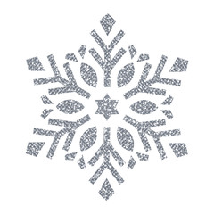 Wall Mural - Silver Christmas Snowflake. Glitter Crystal.