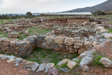 Wall Mural - Palaikastro Greece 12-18-2018. Ruins of antique Minoan city of Roussolakkos near Palaikastro in Crete Greece.