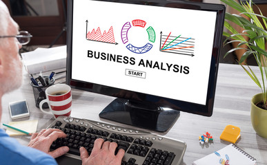 Business analysis concept on a computer