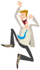 Wall Mural - happy running businessman character