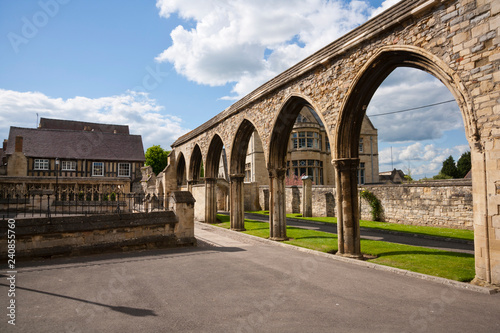 Fotografie, Obraz Picturesque old buildings near Gloucester Cathedral,Gloucestershire, UK