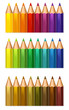 vector illustration of set of colored pencils shades from yellow to brown
