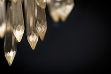 Detail Of Glass Crystals Of An Ancient Chandelier