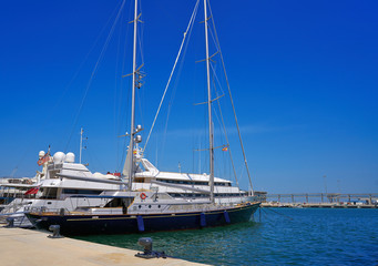 Poster - Boats in marina port of Denia in Spain