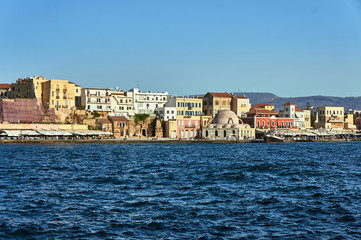 Poster - The old port  in city of Chania, Crete.