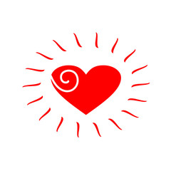 Wall Mural - red heart logo