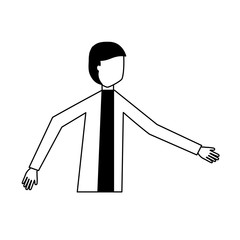 Poster - man character standing on white background