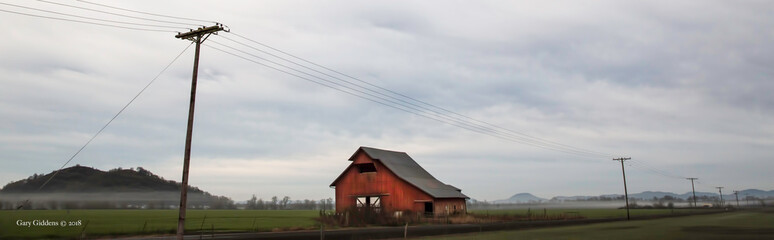 Wall Mural - barn on the road