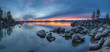 Colorful Sunset at Sand Harbor Panorama