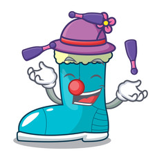 Sticker - Juggling winter boot in shape cartoon funny