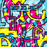 Fototapeta Młodzieżowe - Colored abstract geometric pattern