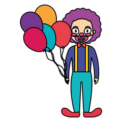 Sticker - circus clown with balloons helium