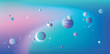 Abstract vibrant universe with blue and pink planets