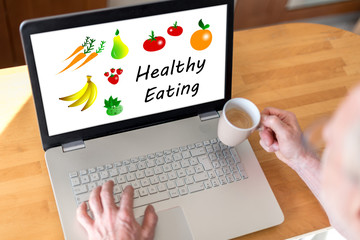 Poster - Healthy eating concept on a laptop