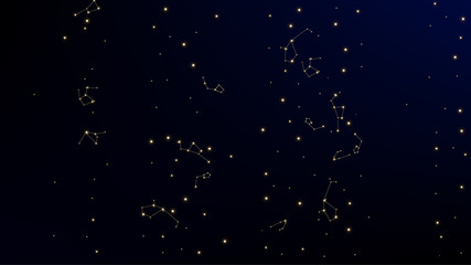 Wall Mural - constellation map. dark galaxy pattern. astronomical print. shining cosmic sky with many stars. vect