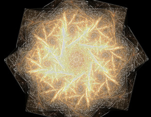 Poster - An abstract computer generated modern fractal design on dark background. Abstract fractal color texture. Digital art.