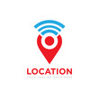 people location pin logo, icon, symbol, vector design template