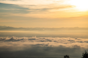 Wall Mural - Morning sky with cloud in Chiang Mai city