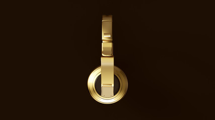 Gold Modern Headphones 3D illustration 3d render	