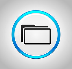 Wall Mural - Folder icon round blue push button