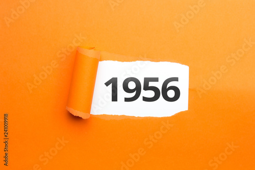 Fotografie, Obraz surprising Number / Year 1956 orange background
