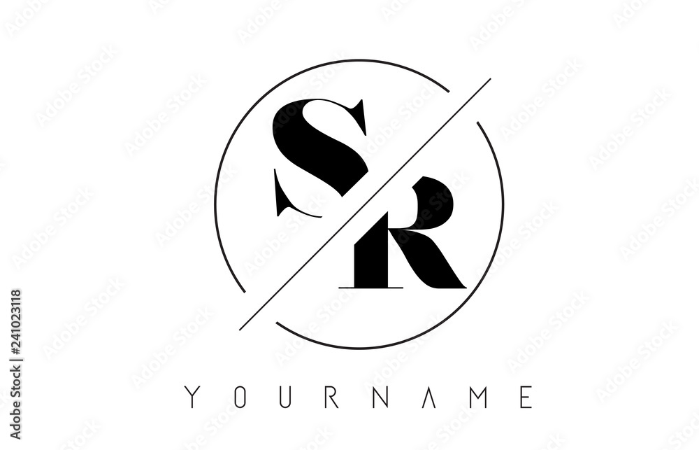 SR Letter Logo with Cutted and Intersected Design Stock Vector | Adobe ...