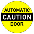 sry3 SignRoundYellow sry - english text - Caution - Automatic Door - button yellow e6954