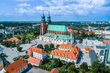 Fototapeta Miasto - Katedra Gniezno z lotu ptaka. Polska